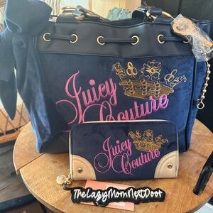 Juicy Couture Navy and Gold Women's Bag Set  Daydreamer